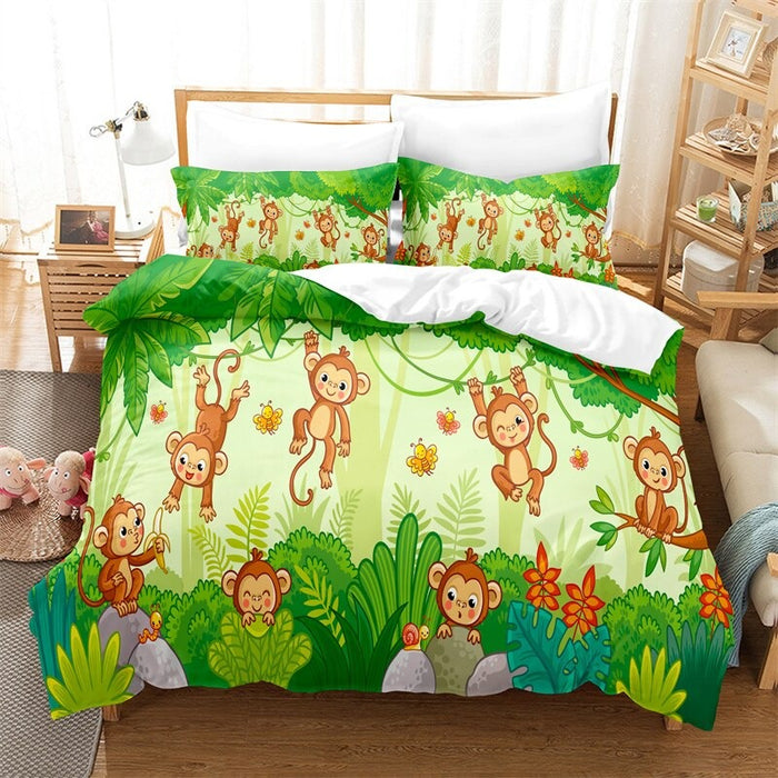 Animal & Cartoon Pattern Duvet Cover And Pillowcase Set