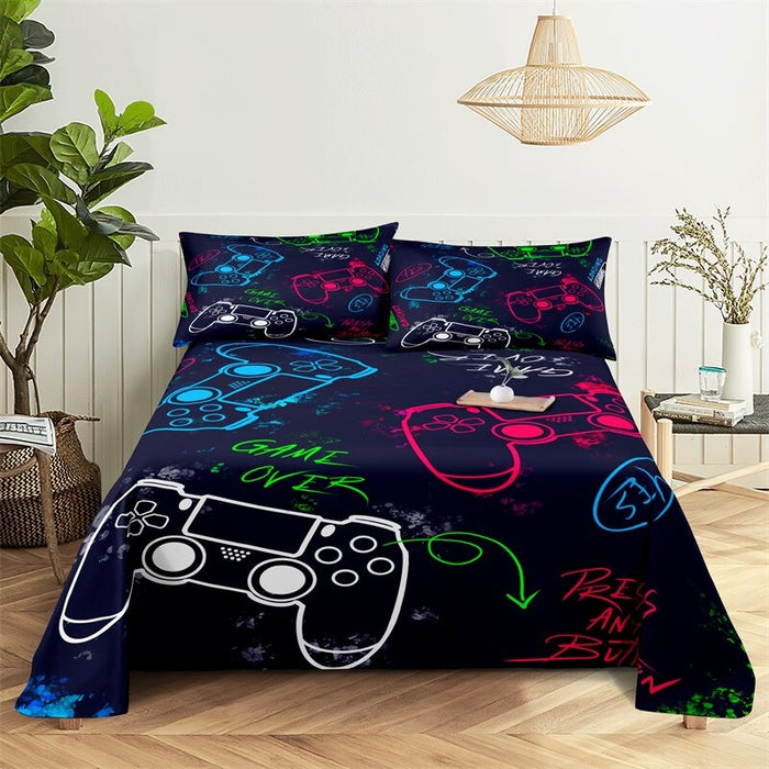 Cartoon Pattern Complete Bed Sheets And Pillowcases Set