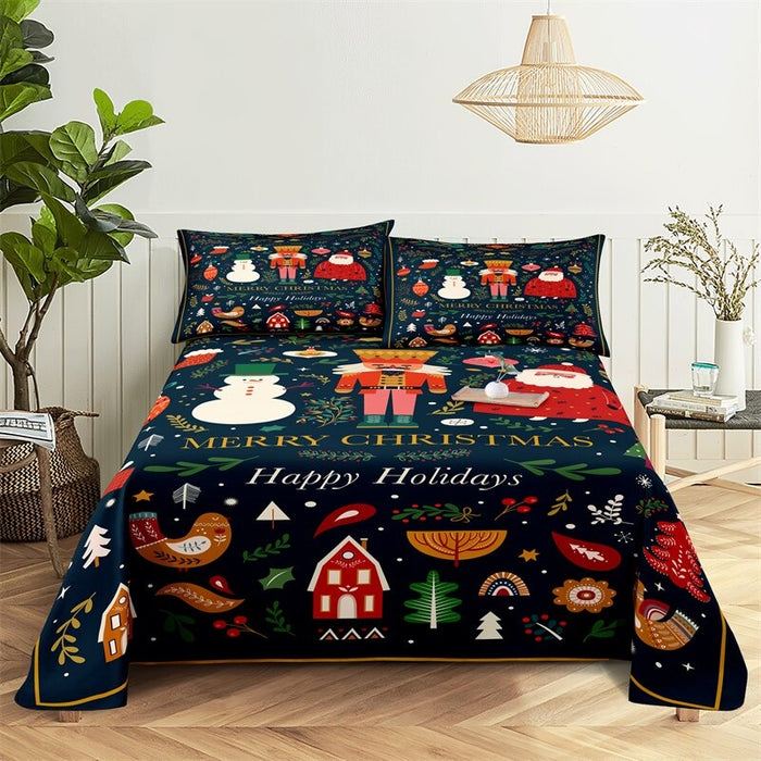 Christmas Decorations Style Complete Bed Sheets And Pillowcases Set