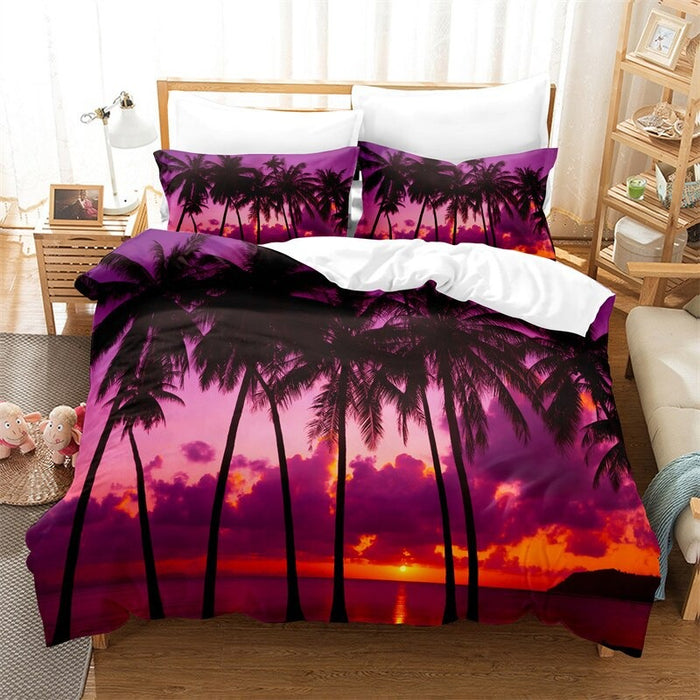 Coconut Tree Digital Printed Bedding Set