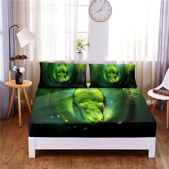 Snake Digital Printed 3pc Polyester Bedding Set