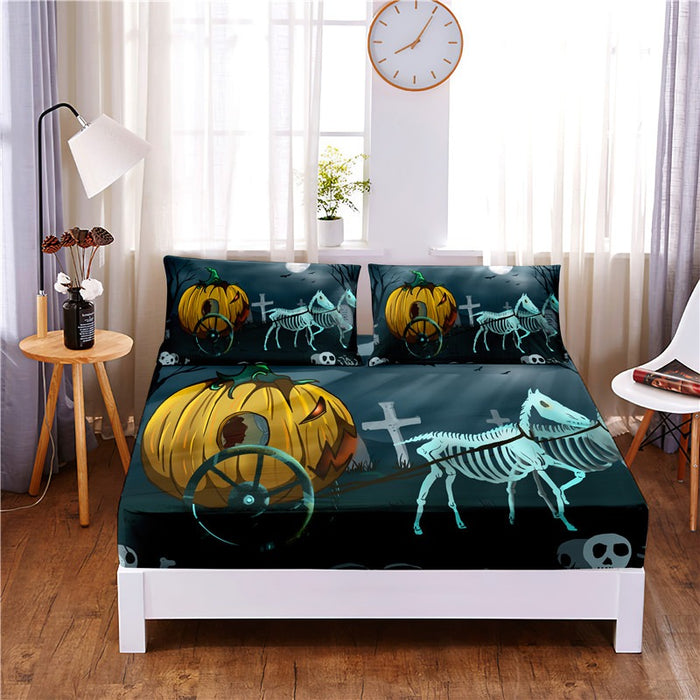 Pumpkin Digital Printed 3pc Polyester Bedding Set