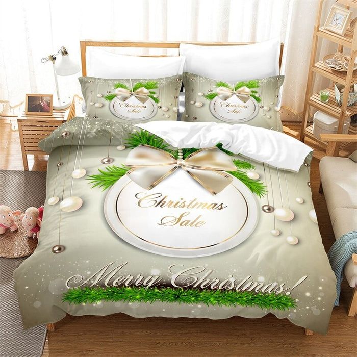 Flower Christmas Printed Bedding Set
