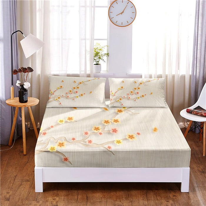 Beautiful Flower Digital Printed 3Pc Polyester Bedding Set