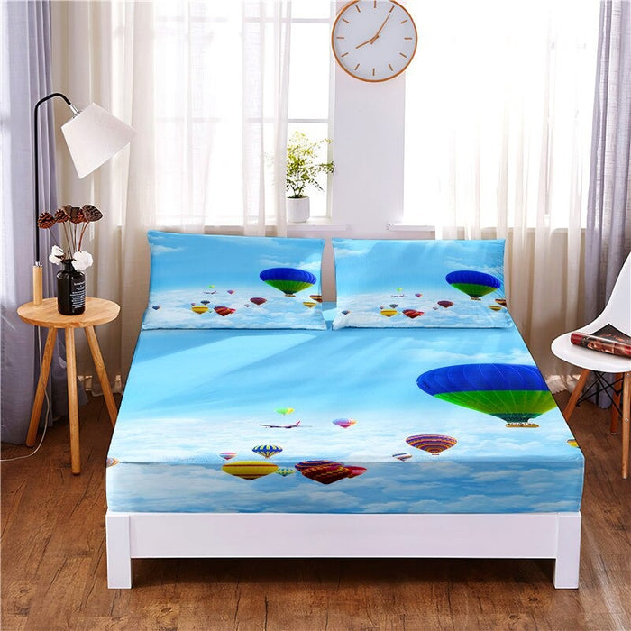 Hot Air Balloon Digital Printed 3 Pc Bedding Set