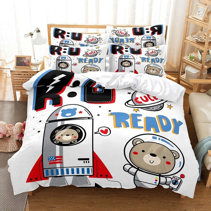 Animated Animals Digital Printed Bedding Set