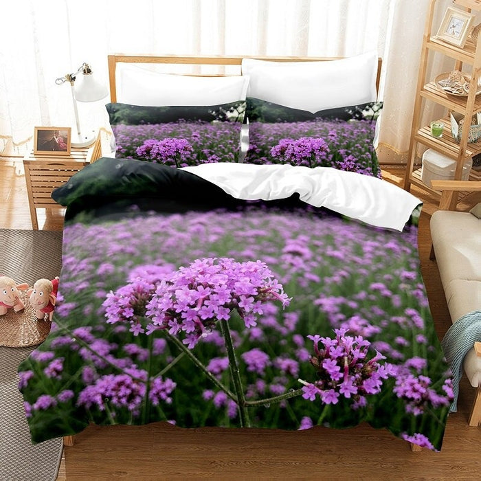 Lavender Floral Digital Printed Bedding Set