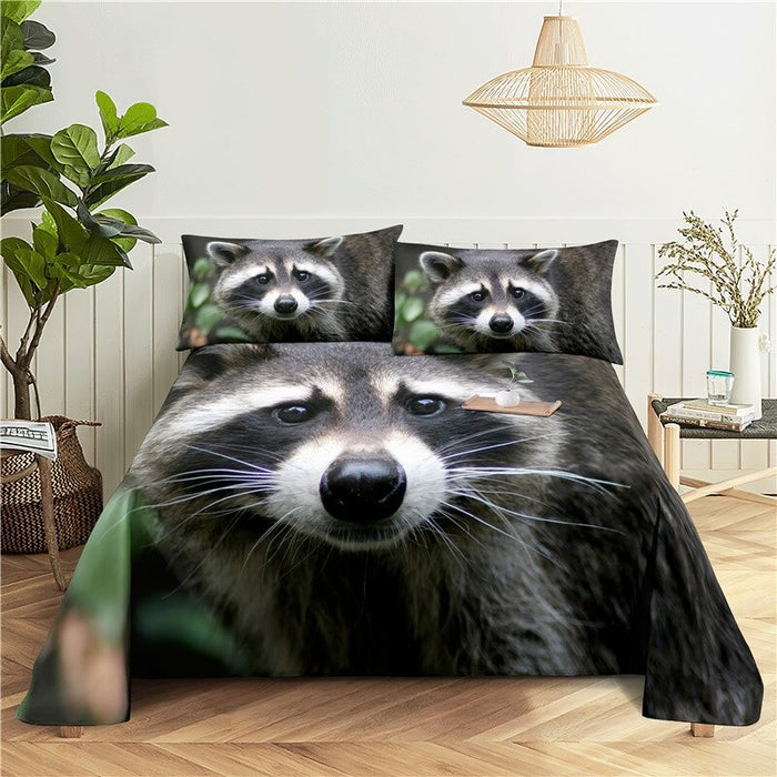 2 Sets Raccoon Pillowcase Bedding