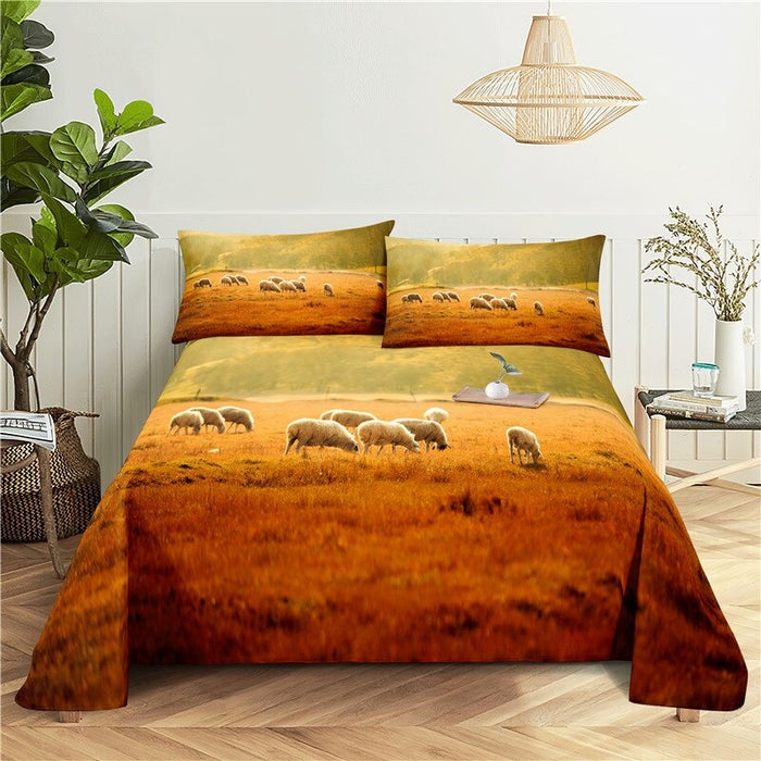 Sheep Print Flat Bedding set