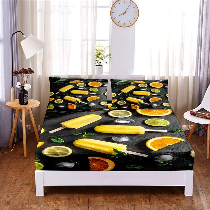 Summer Digital Printed Fitted Sheet Mattress Cover