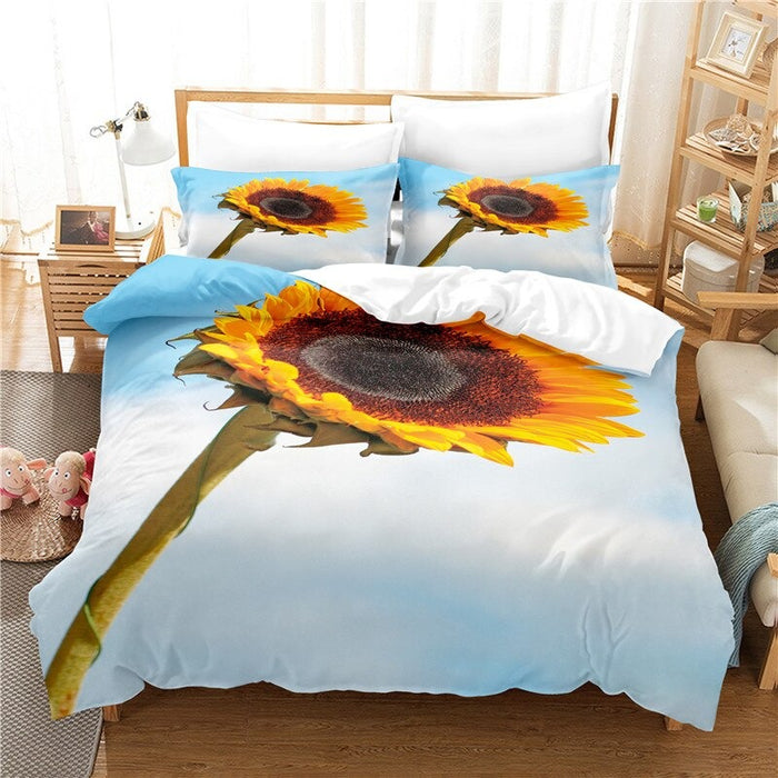 Sunflower Printed Duvet Bedding Set