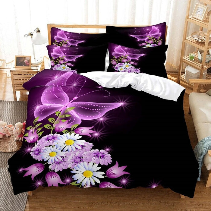 Butterfly Printed Bedding Duvet Cover Set