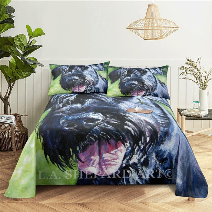 Trendy Dog Print Digital Bedding Set
