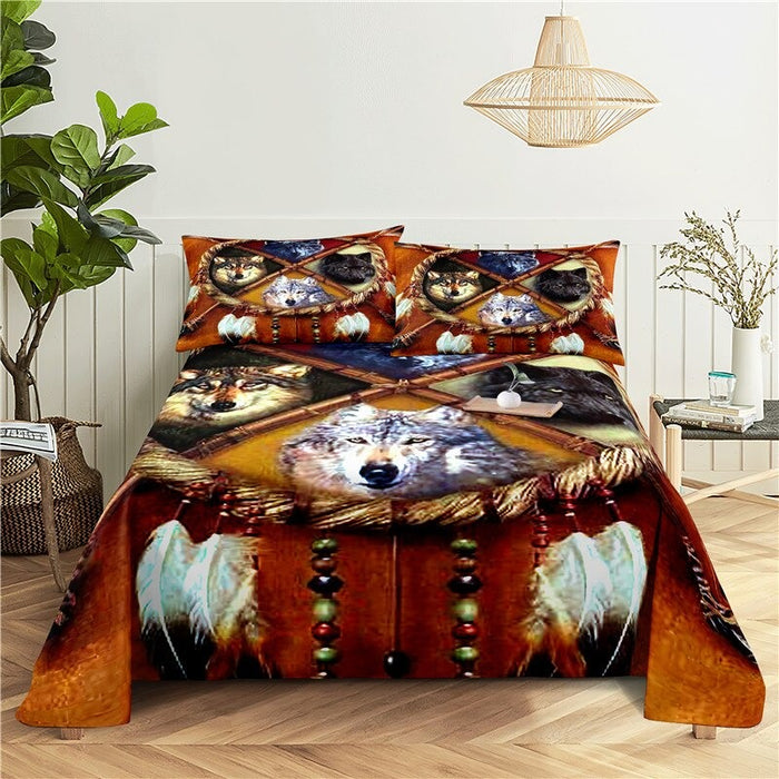 Wolves Print Bedding Set