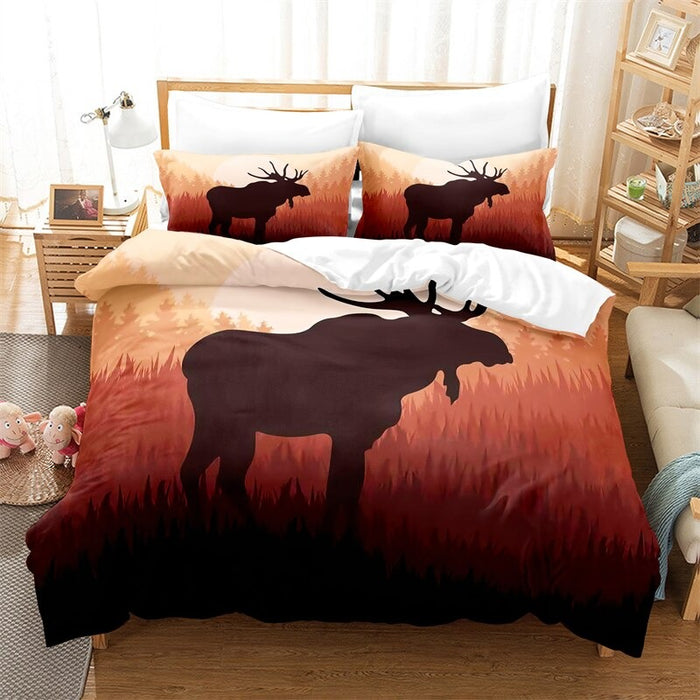 Cartoon Animal Printed Duvet Cover Bedding Set