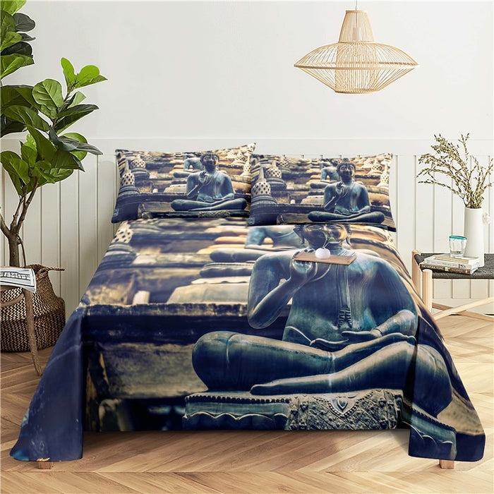 Buddha Statue Print Bedding Set