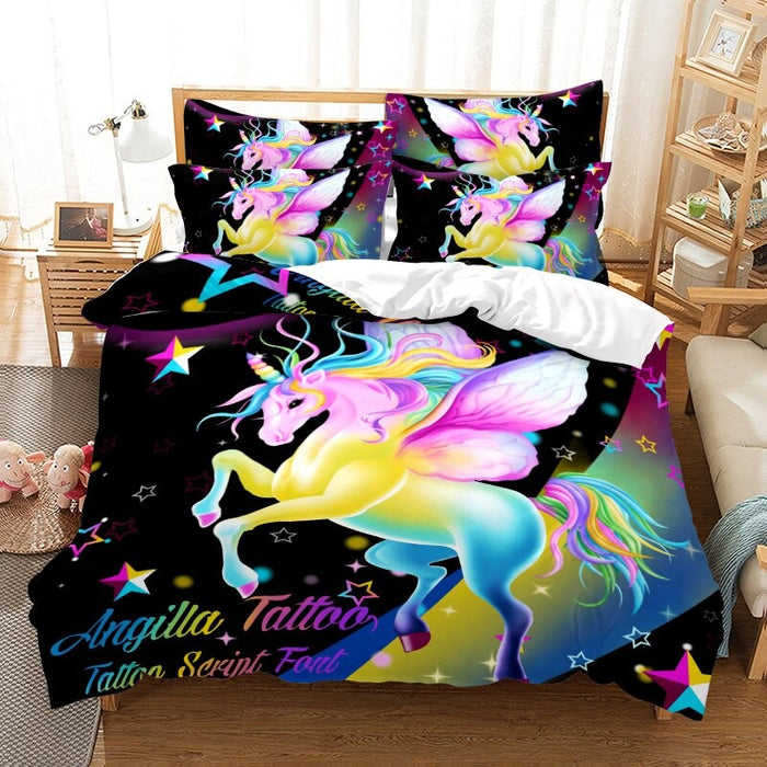 Colorful Unicorn Duvet Cover Set