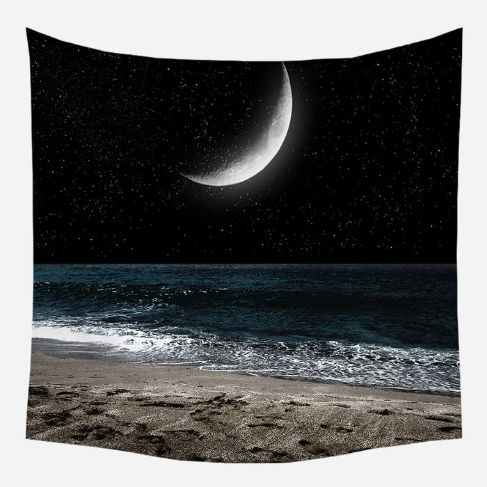 Beachside Moon Tapestry Wall Hanging Tapis Cloth