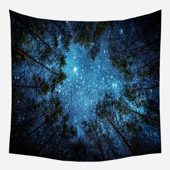 Forest Night Trees Tapestry Wall Hanging Tapis Cloth