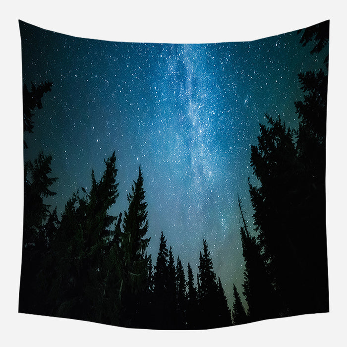 Forest Night Sky Tapestry Wall Hanging Tapis Cloth