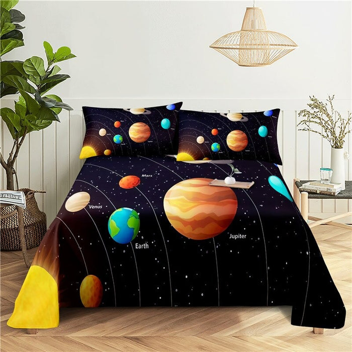Science Fiction Planet Print Bedding Set