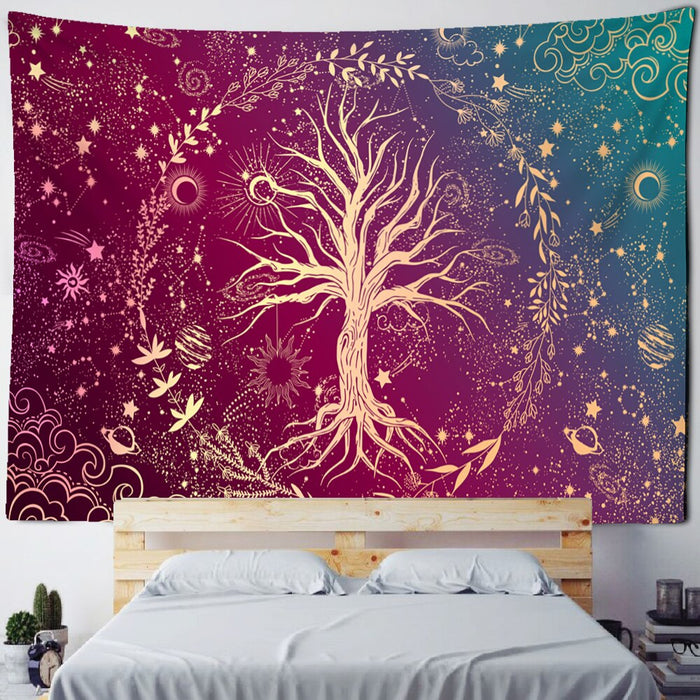 Colorful Tree Of Life Tapestry Wall Hanging Tapis Cloth