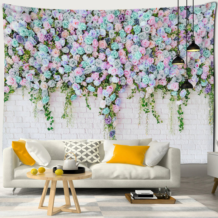 Flowers On The Wall  Tapestry Wall Hanging Tapis Cloth