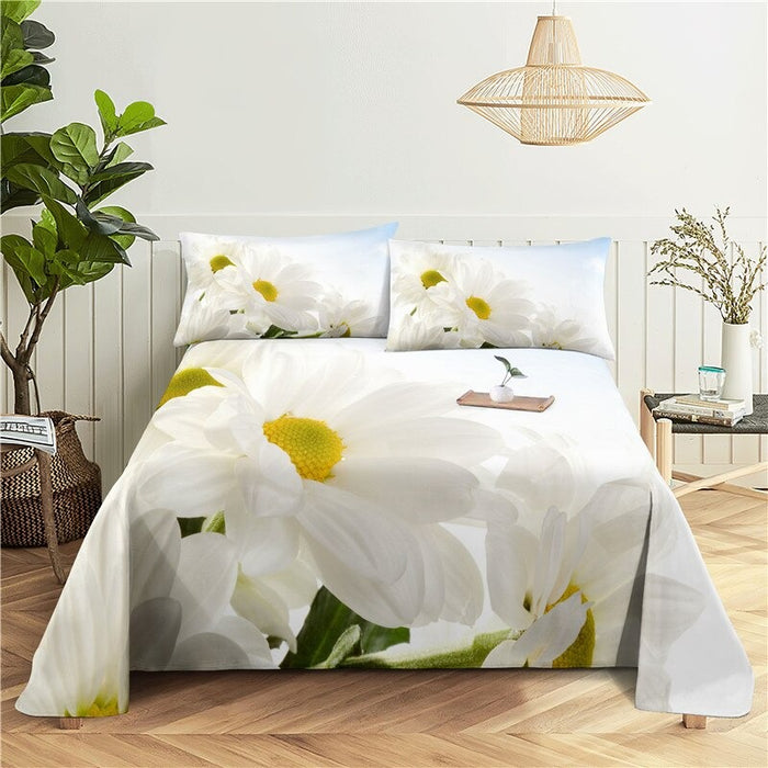 3 Sets Beautiful Flower Printed Bedding