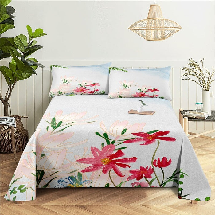 2 Sets Of Beautiful Flower Printing Bedding
