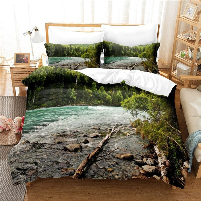 Seaside Scenery Printed Bedding Set