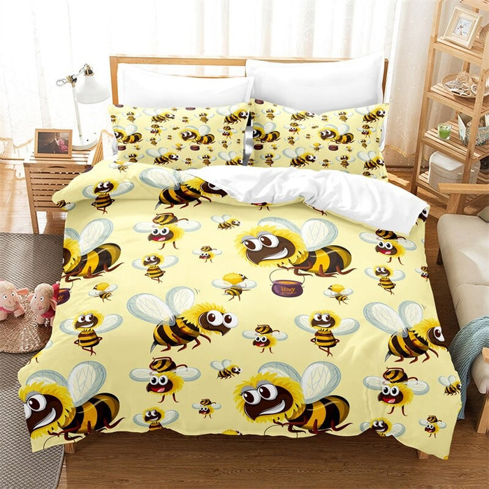 Colorful Cartoon Animals Printed Bedding Set