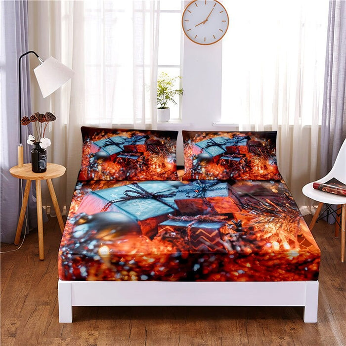 Christmas Digital Printed Fitted Mattress Cover