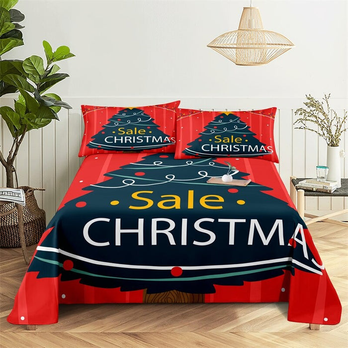 Christmas Gifts-Themed Complete Bed Sheets And Pillowcases Set