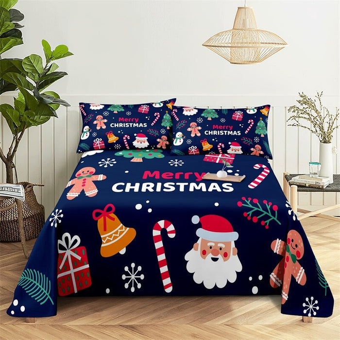 Christmas Themed Complete Bed Sheets And Pillowcases Set