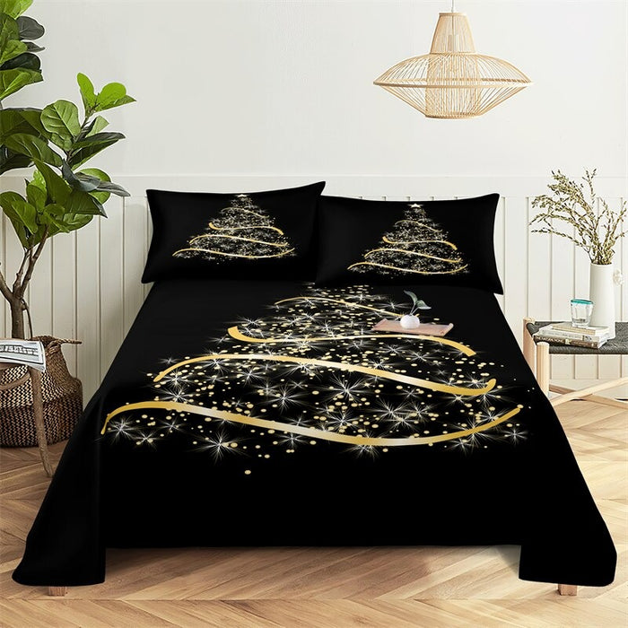Christmas Pattern Complete Bed Sheets And Pillowcases Set