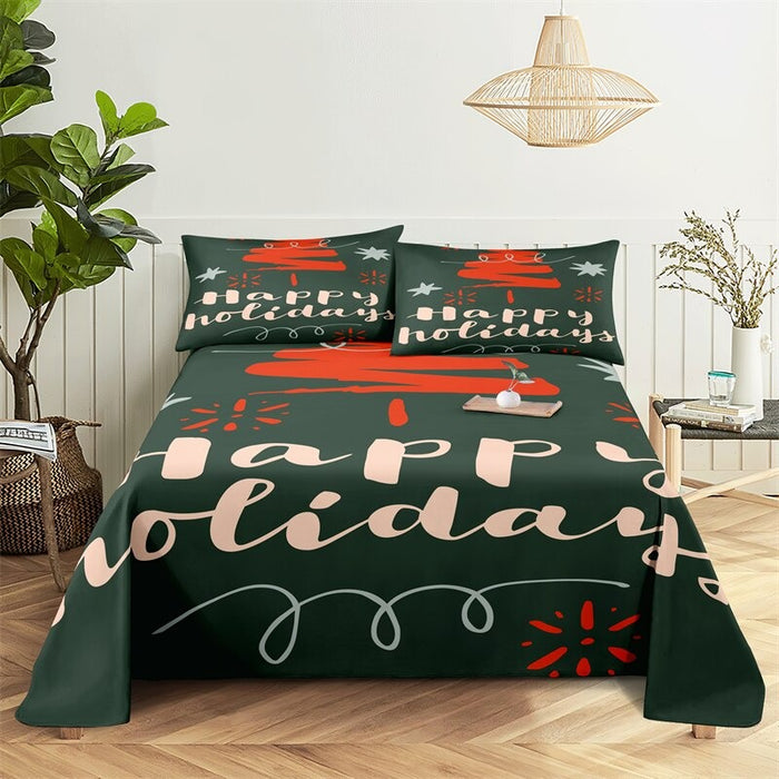 Christmas Themed Bed Sheets And Pillowcases Set