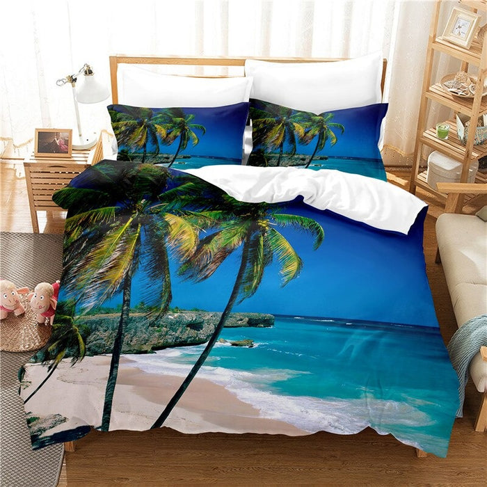 Coconut Tree Bedding Duvet Cover Set
