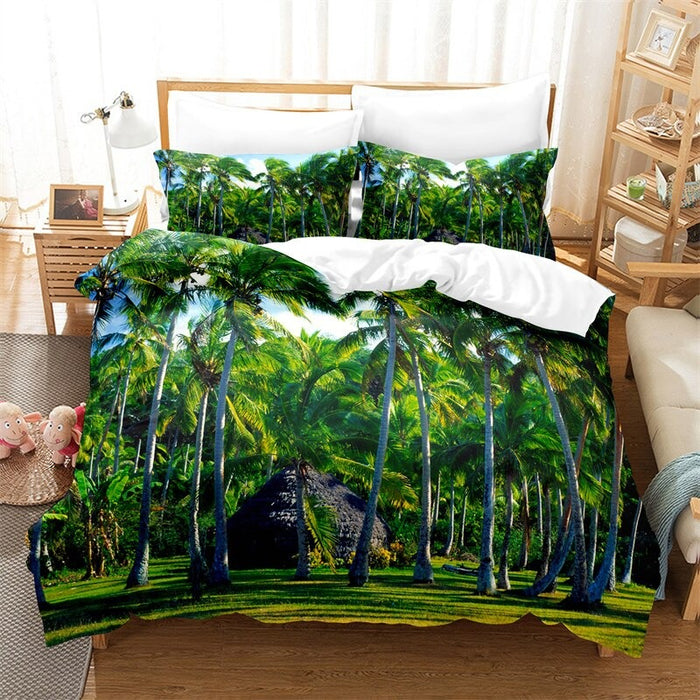 Coconut Tree Digital Printed Bedding Set