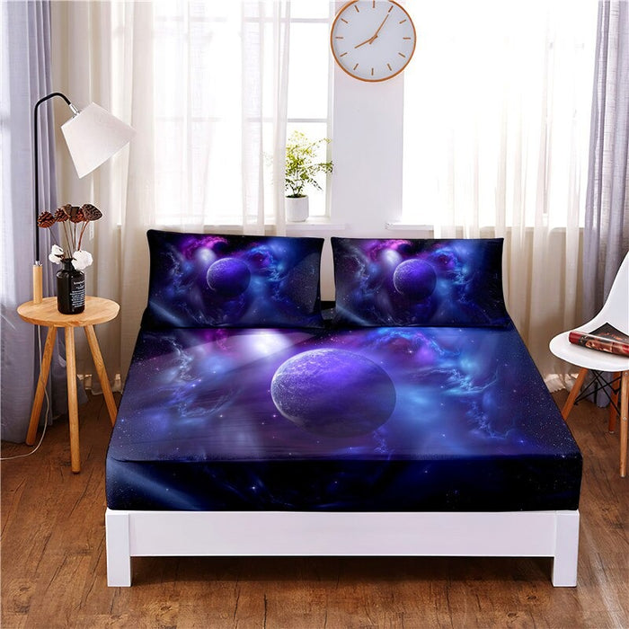 Cosmic Planets Digital Printed Mattress Cover