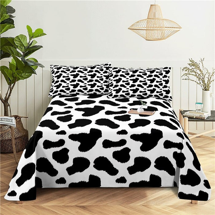 3 Sets Cow Pattern Pillowcase Bedding