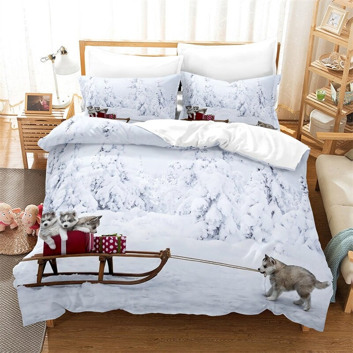 3D Dog Print Bedding Set