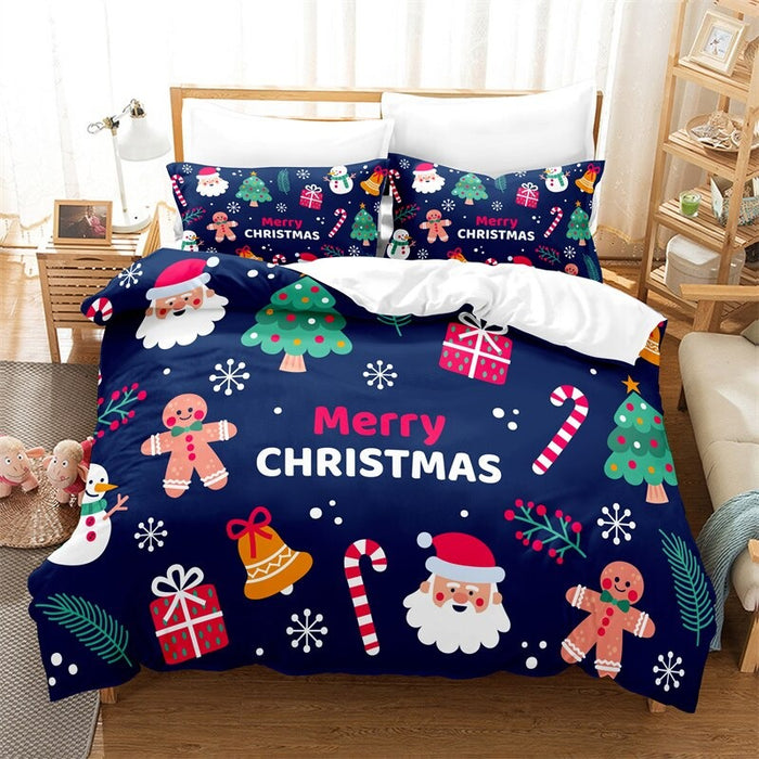Christmas And Animal Themed Duvet Cover And Pillowcase Bedding Set