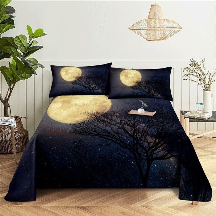 Moon Light Scene Printed Bedding Set