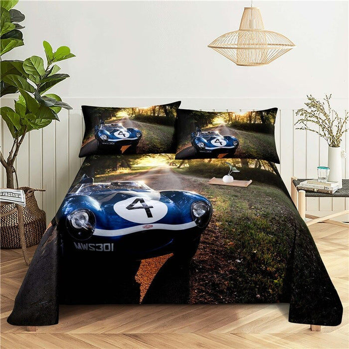 Printed Sports Car Bedding Set