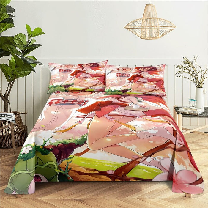 Anime Girl Printed Bedding Set