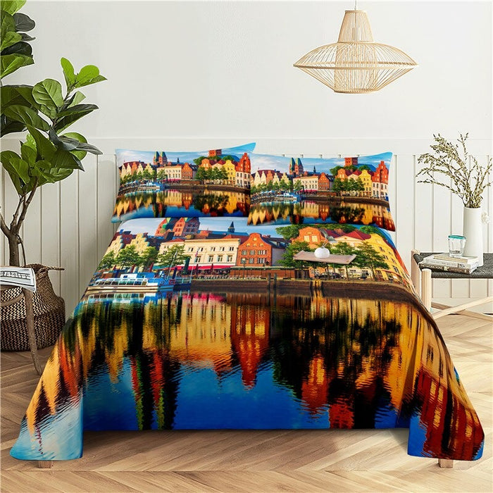 Coastal Scenery Polyester Bedding Set