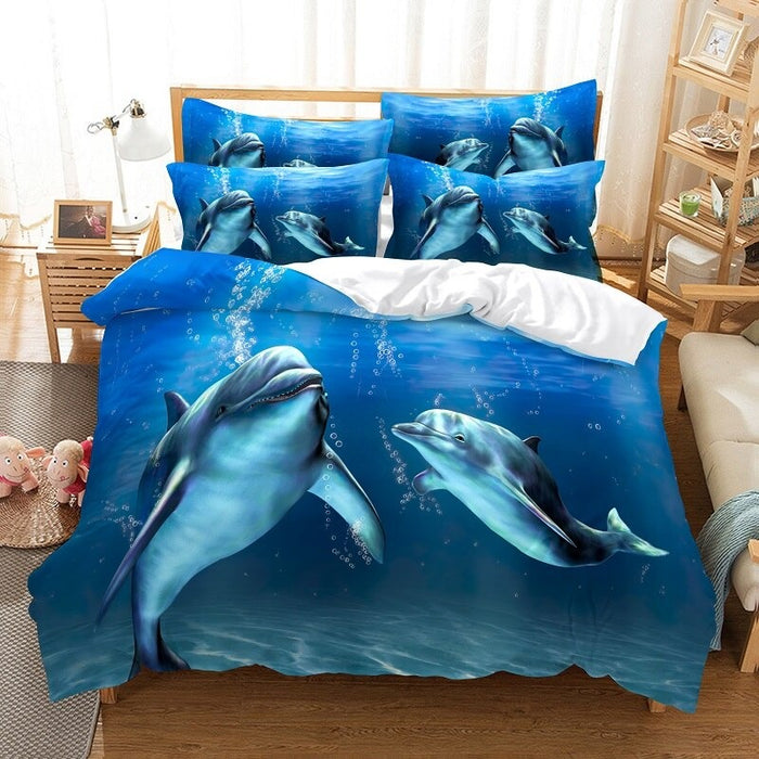 Dolphin Print Duvet Cover Set