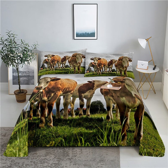 Printed Cows Bedding Set