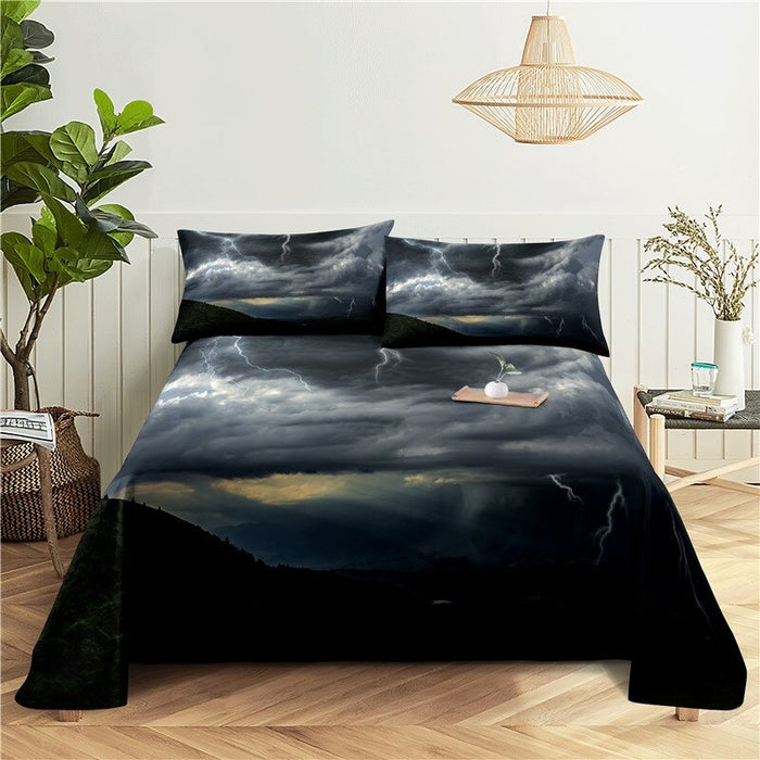 Mountain Scenery Print Bedding Set