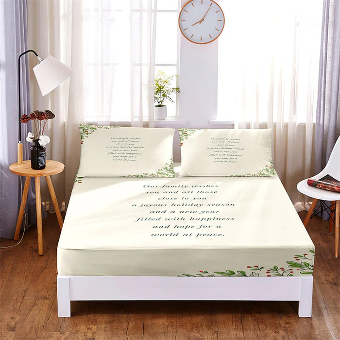 Christmas Print Fitted Sheet Bedding Set